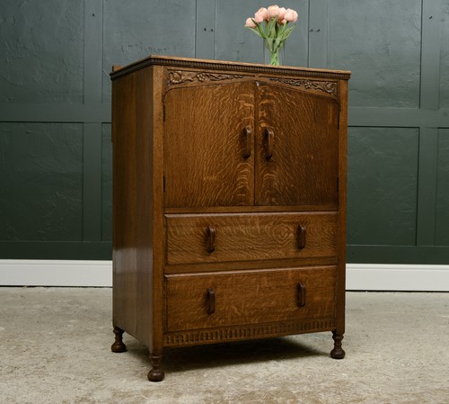 Art deco solid oak - tallboy,