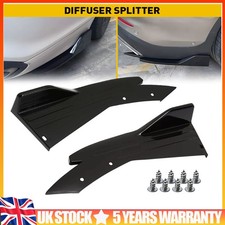 2×Car Bumper Spoiler Rear Lip Wrap Angle Splitters Body Side Skirts Diffuser Kit