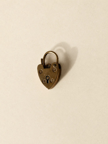 9ct heart lock pendant - heart,