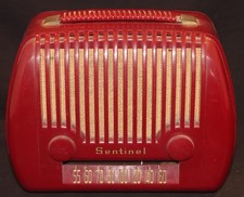 Bakelite Sentinel 319P portable valve radio from 1956 + time correct batteries