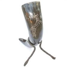 # Large Hand Carved - Stag - Medieval / Viking Drinking Horn - MASSIVE SALE
