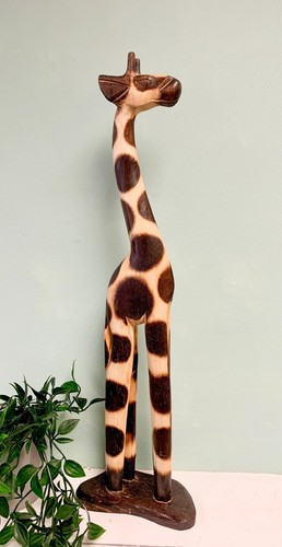 Wooden giraffe carving - wooden,