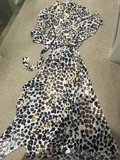 Reiss Lira Animal Print Midi Dress with Belt UK10