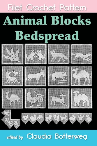 Animal blocks bedspread filet - animal,