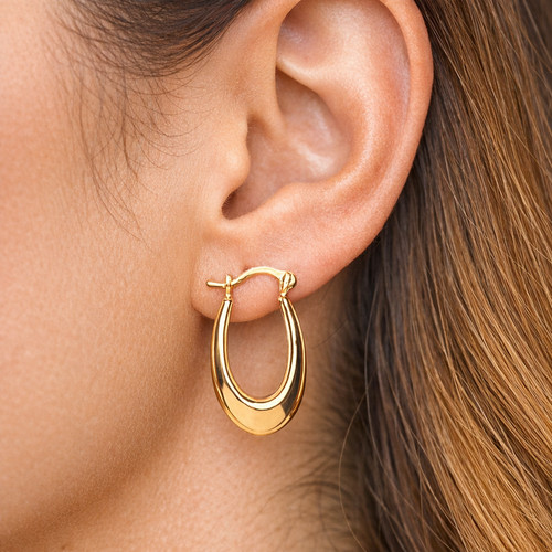 9ct gold fancy - creole, earrings