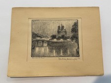 Rare 1927 Lithograph Notre