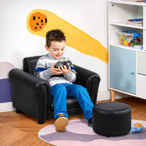 Kids armchair with footstool - with,