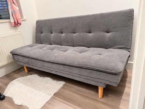 Grey solid fabric - grey, sofa