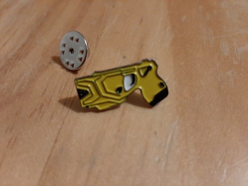 Police taser 20mm pin badge - police,