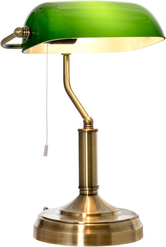 Bankers desk lamp green glass - lamp,