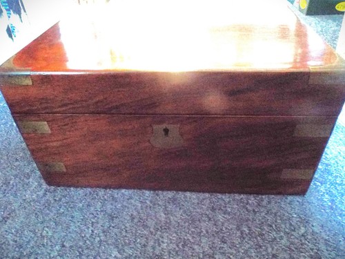 Figured mahogany writing slope - writing,
