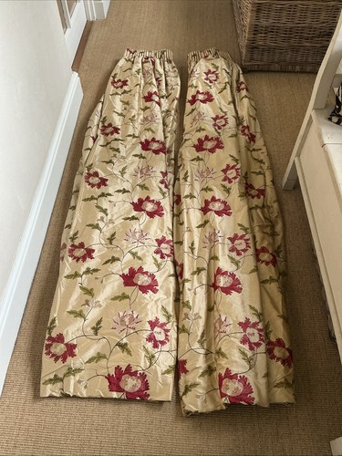 100 silk floral curtains - silk,