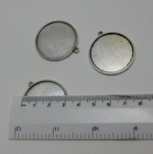 3 silver Tone double sided