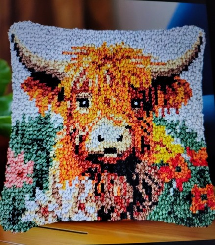 Highland cow latch hook - highland,