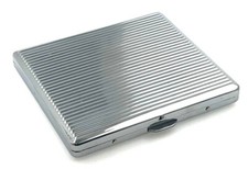 Cigarette Case -- Champ Ribbed Slimline Chrome 10 King Size -- NEW chrs1