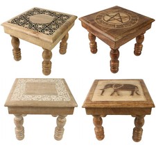 30CM SQUARE WOODEN STOOL PLANT