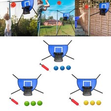 Trampoline Basketball Hoop Attachment Set with 3 Mini Basketball and 1 Pump