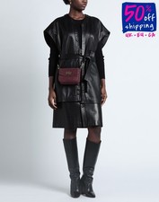 RRP€168 INNUE' Suede Leather Crossbody Bag Debossed Floral Detachable Strap