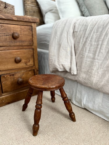 Antique wooden milking stool - antique,