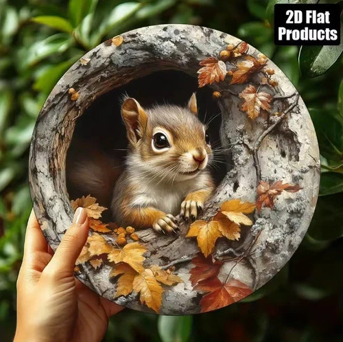 Squirrel garden plaque - garden,
