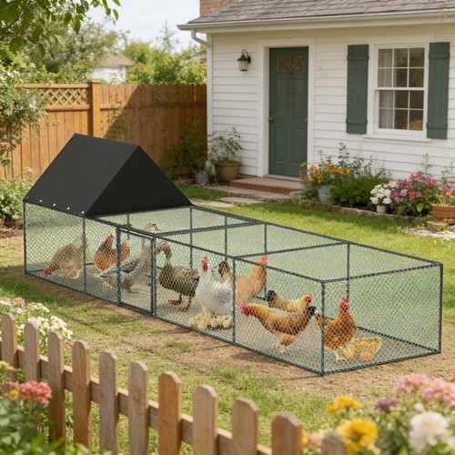 Covered chicken run - run, walk