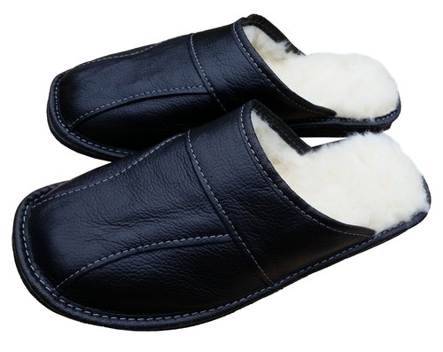 Men sheepskin wool black - sheepskin,