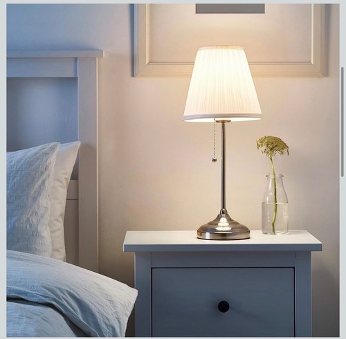 Ikea table lamp brass - lamp, white