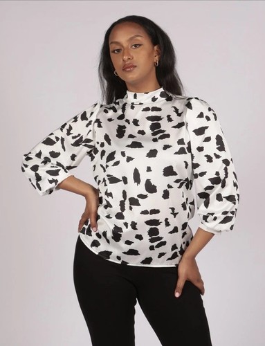 Animal print blouse - women, size