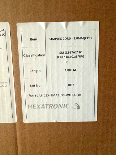 Hexatronic simplex cable - simplex, 1000m