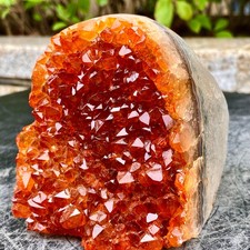 2.09LB Natural citrine geode quartz cluster crystal Cathedrals specimen Healing