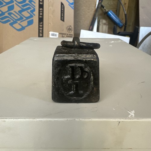 Vintage black cast iron 1lb - vintage,