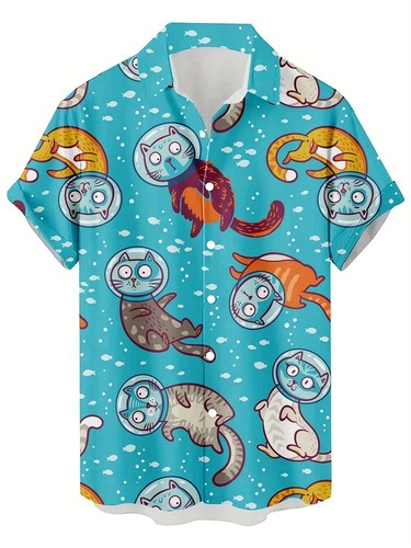 Men hawaiian shirt short - men's,