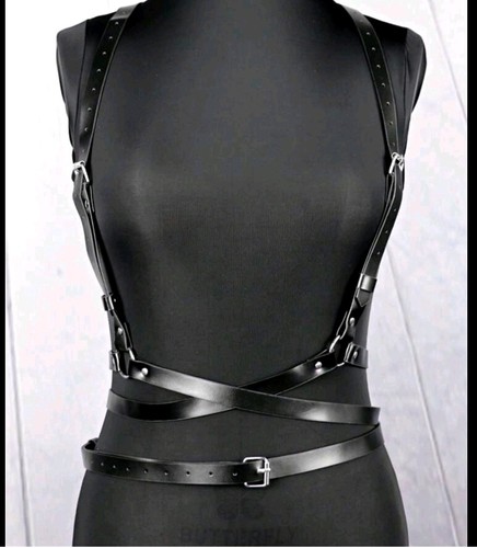 Punk belt leather harness - punk,