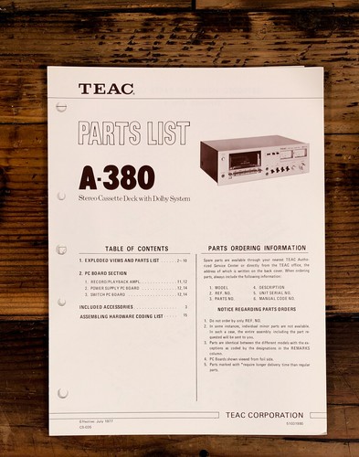Teac 380 cassette - teac,