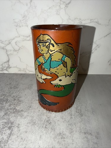 Vintage leather tankard - vintage, mug