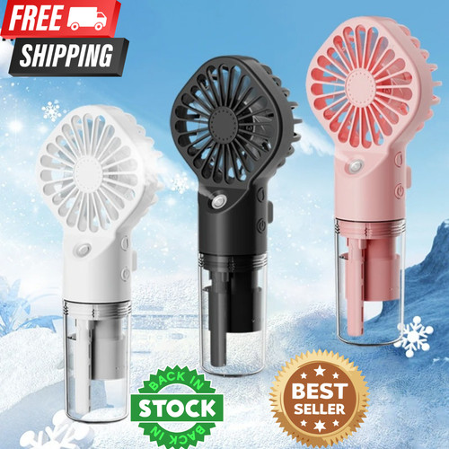 Handheld mist fan with - with, water