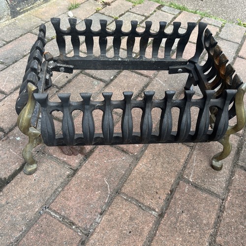 Vintage cast iron fire basket - iron,
