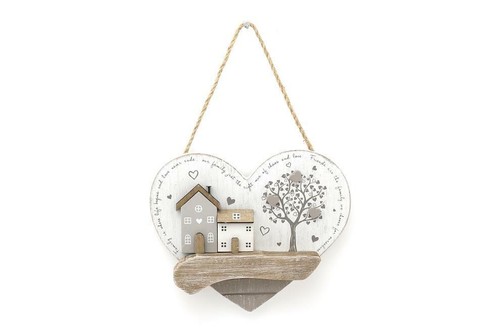 Wooden houses heart sign - sign, wall