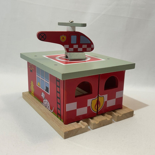 Wooden bigjigs fire station - bigjigs,