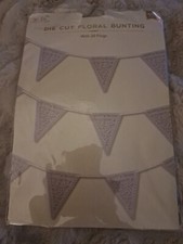 New Die Cut Floral Bunting With 20 Flags