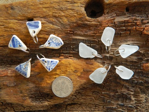 Drilled sea pottery and - 10,