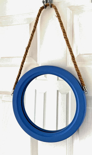 Mirror round wooden - 11”,