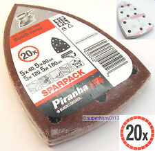 20 X BOSCH PSM160A PSM80A PRIO ASSORTED SANDING SHEETS MULTI DETAIL PALM SANDER