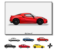 POSTER - ALFA ROMEO - Various Models - (A4 A3 A2 sizes) Art Print Car RENDER