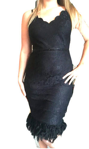 Lipsy feather hem black - lipsy,