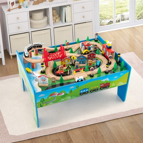 Piece wooden train - 80-piece, set