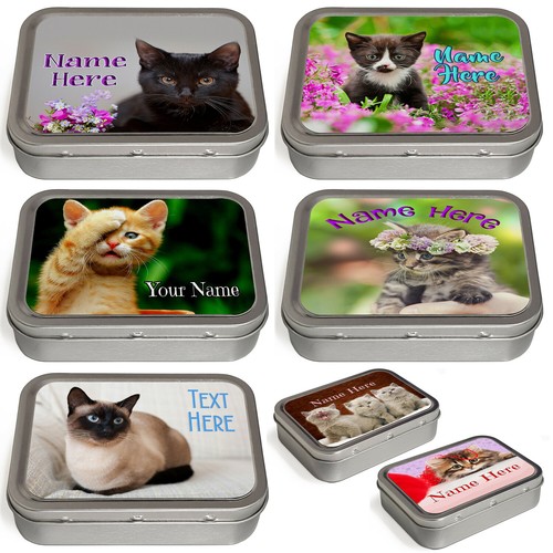 Personalised tobacco tin cat - tin,