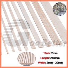 Balsa Wood Balsa Strip Flat Rod Bar 250mm Long DIY Model Make 2/3/4/5/8/9/10mm