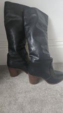 Ted Baker Black Leather Knee Boot Size 5 Cost £195 New