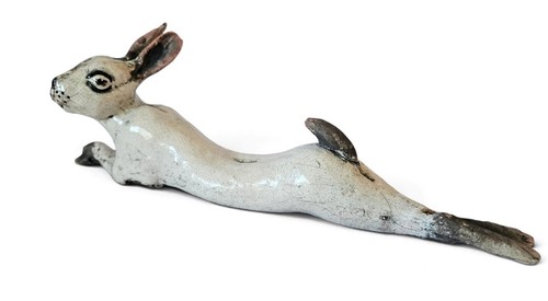 Rare raku fired - fired, pottery
